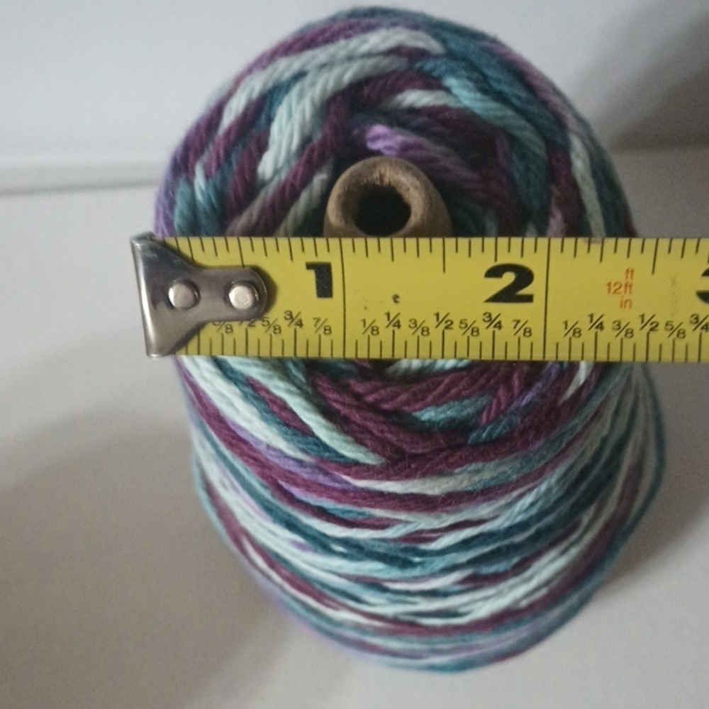 Multicolor Yarn Cone in Teal, Purple, Mint - Picture 4 of 6